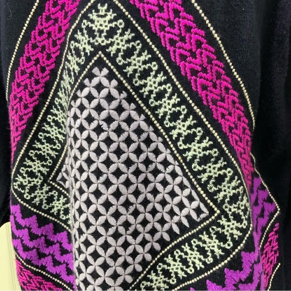 J. CREW 100% merino wool embroidered sweater